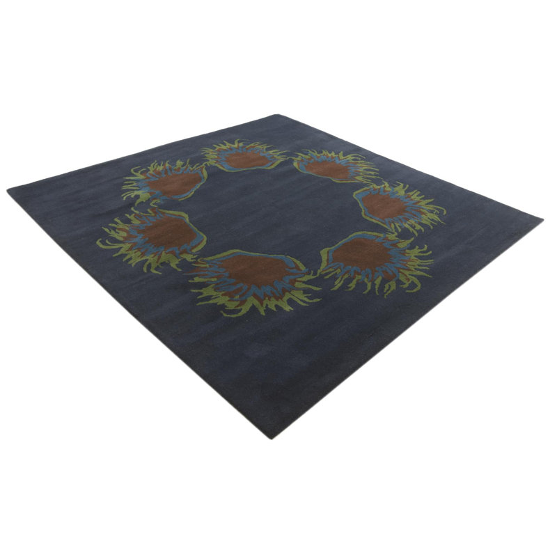 Tapis carré bleu marine Orlando