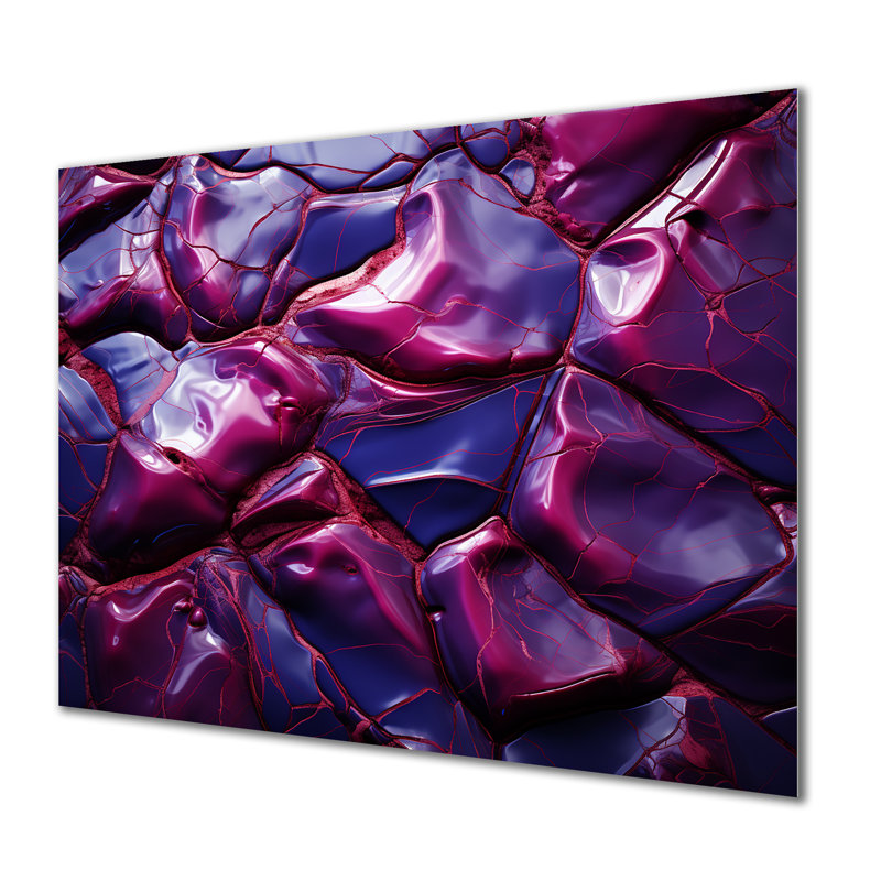 Décoration murale en marbre rose et mauve Essence I - marbre, H 30 po x l 40 po x P 1,5 po
