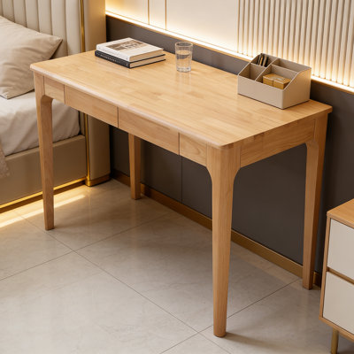 Bureau d'écriture en bois massif avec tiroirs Bureau compact pour petits espaces