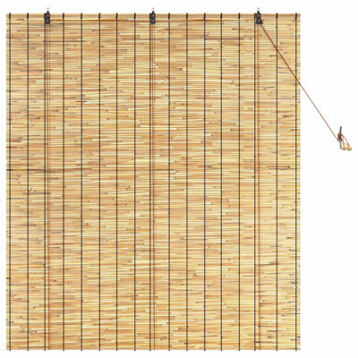 Roller Blind Adjustable Reed Light Filtering Curtain Shade UV Resistant