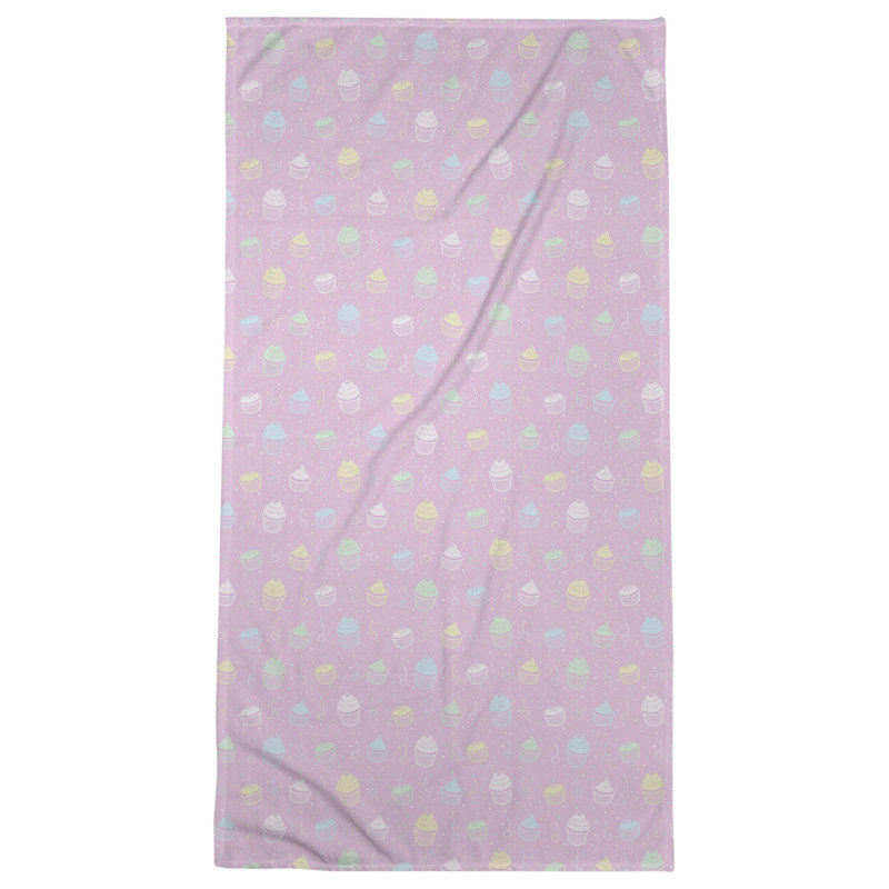 Katelyn Elizabeth Cotton Blend Bath Towel, Pink/Black