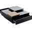 Élégante table basse carrée avec tiroirs cachés, plateau lustré et mobile, noir, pour un décor moderne 4