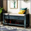 Banc de rangement polyvalent avec siège rembourré et tiroirs - Range-chaussures pour entrée, bois massif, tablette grillagée-2009743748