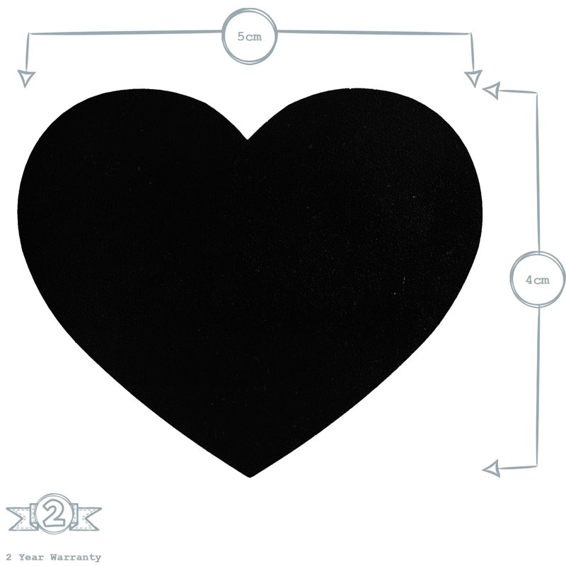 Nicola Spring - Heart Glass Storage Jar Labels, 0.1cm H x 5cm W x 4cm D
