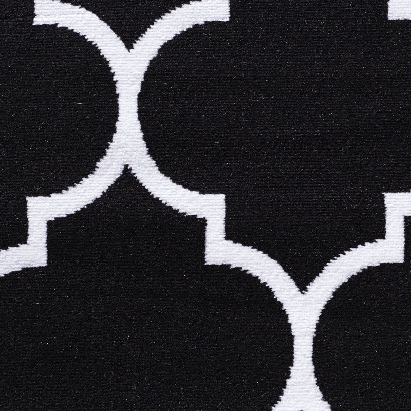 Tapis noir à motif géométrique tendance, Rectangle 2 pi x 3 pi 6 po
