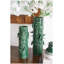 Grand vase en céramique vert avec motif sculpté d'oiseaux et de vignes, vase de plancher ou de table décoratif de 18,9 pouces