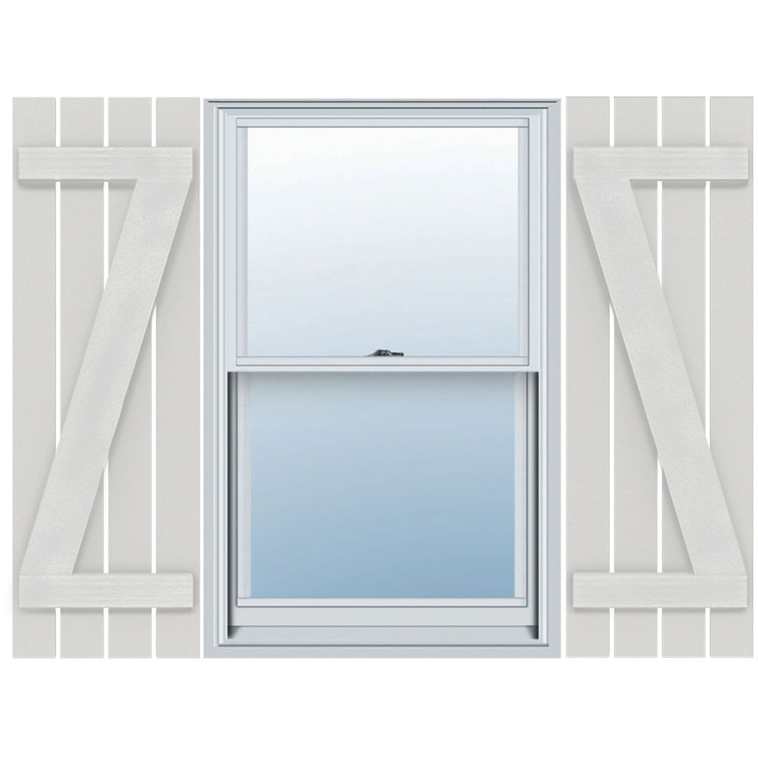 Timberthane Faux Rustic Spaced Board-n-Batten Faux Wood Shutters w/Z-Board Ekena Millwork 