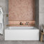 Baignoire en alcôve en acrylique blanc brillant avec drain extérieur 66 po x 32 po Streamline-101700154