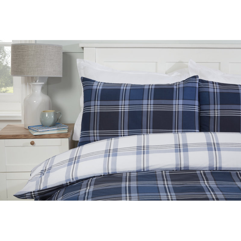 Burnest Tartan Duvet Cover Set with Pillowcases, Double - 2 Standard Pillowcases