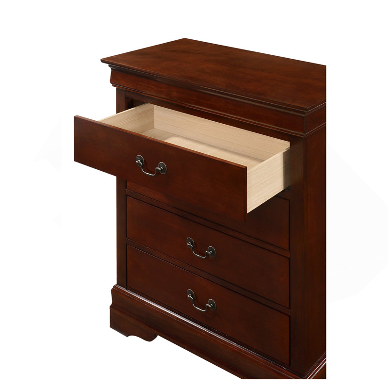 Commode 4 tiroirs Louis Phillipe G3100-BC, cerise