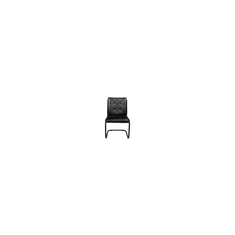 Ziyue Upholstered Side Chair, Ebony Genuine Leather
