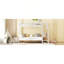 Lit superposé simple en métal avec échelle de rangement latérale et garde-robe, blanc
