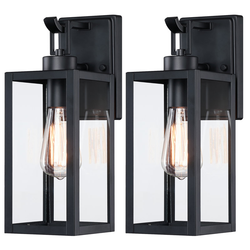 Schock Matte Black Outdoor Wall Lantern, 34.7cm H x 12.7cm W x 16.7cm D