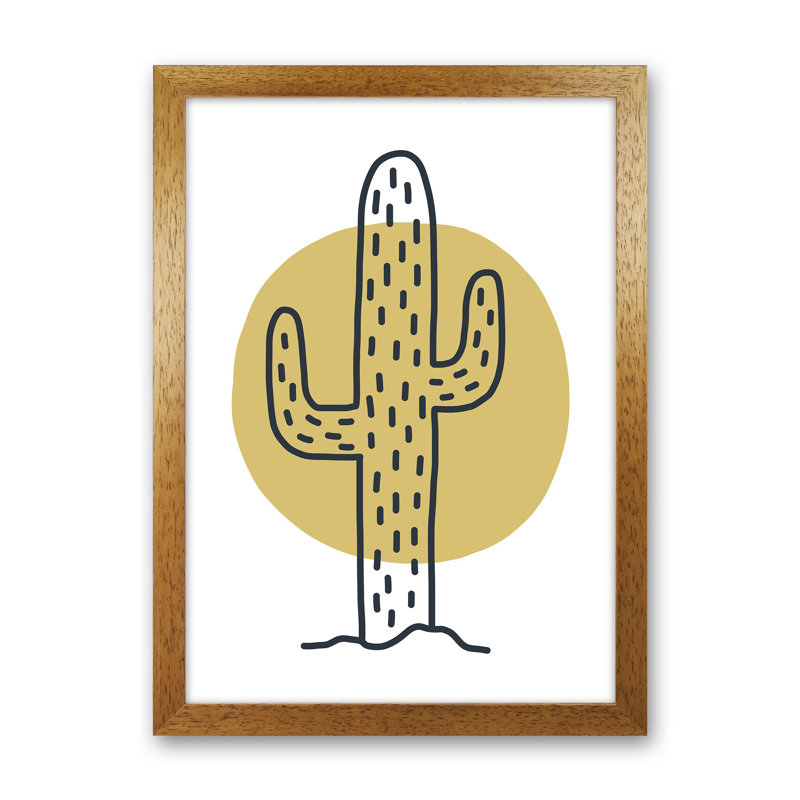 Cactus Moon by Pixy Paper - Print, Oak Framed, 29.7cm H x 21cm W x 3cm D