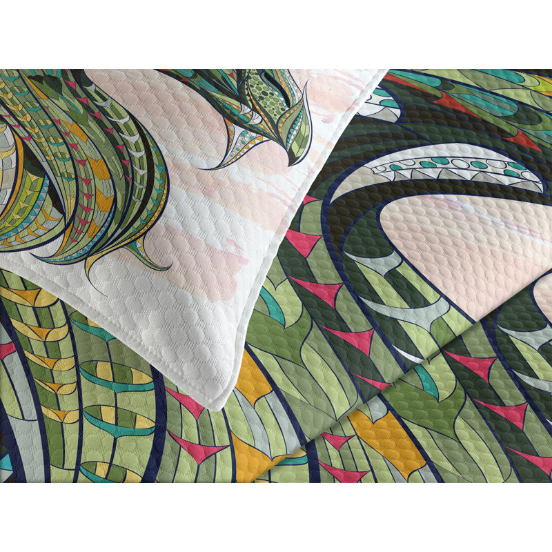 Ambesonne Dinosaur Bedspread, King Bedspread + 2 Standard Shams