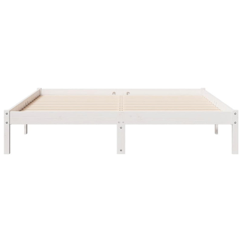 Bed Frame Solid Wood, white, 140 x 210cm