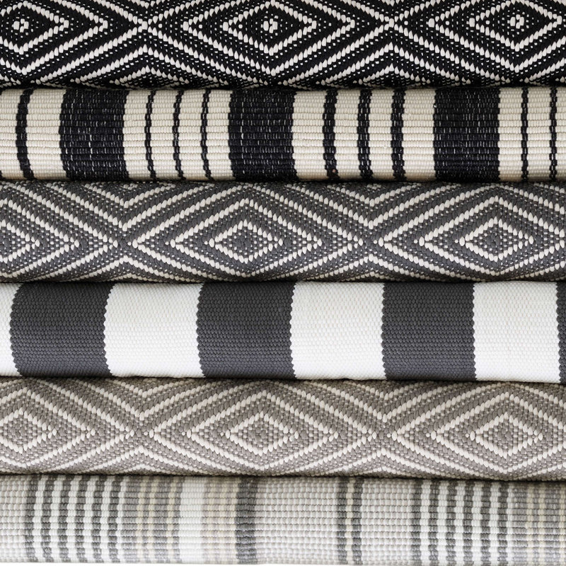 Gradation Ticking Handwoven Indoor/Outdoor Rug, Rectangle 2' x 3'