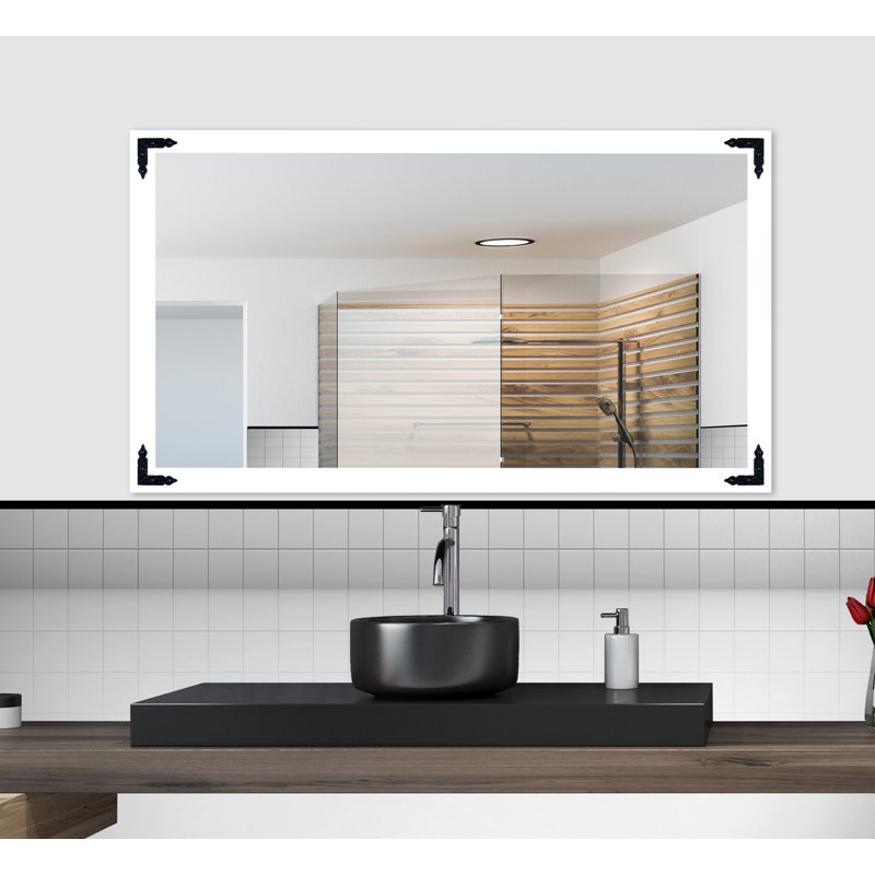 Heavner Flat Wall Mirror, 53" H x 30" W, White