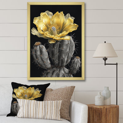 «Roylee Yellow Green Cactus Flower V», reproduction sur toile