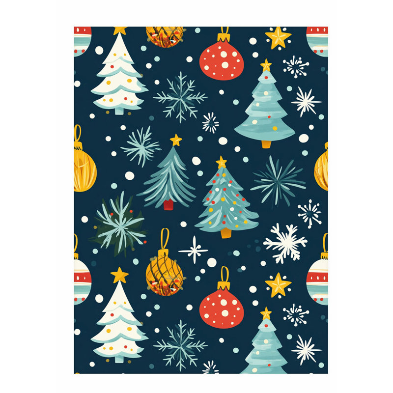 «Holiday Christmas Tree Dreams III», reproduction d'art moderne sans cadre, H 20 po x l 16 po