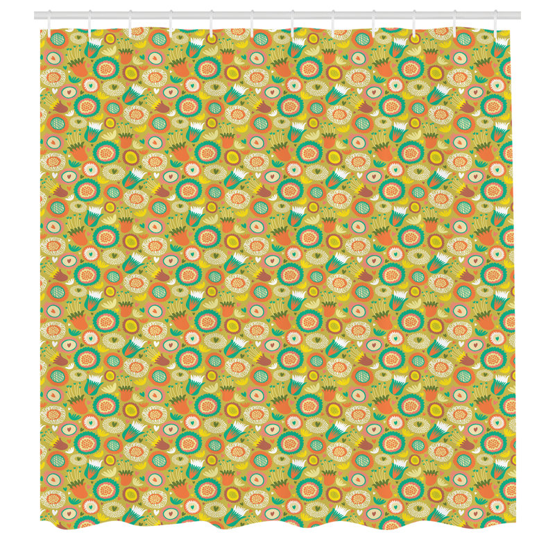 George Oliver Whimsical Shower Curtain Botanical, 84" H x 69" W