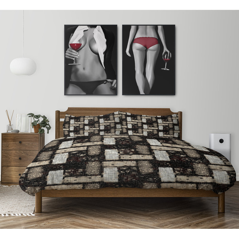 Twill Geometric Shapes Comforter Set, King Comforter + 2 King Pillowcases