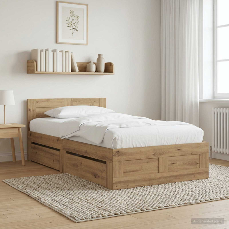 Bed Frame, Artisan Oak