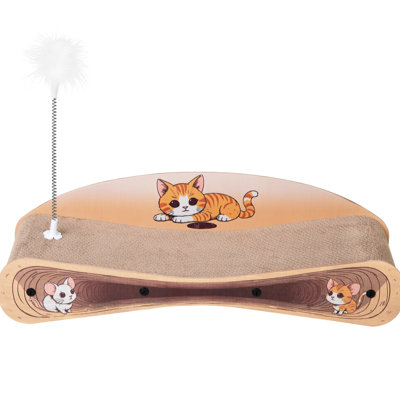 21 chats réversibles en carton et tache sereine pour les félins d'intérieur, avec de l'herbe à chat de printemps, brun, L 25,55 po x l 8,14 po H 7,75 po, capacité de 110 lb pour les accessoires réfléchis