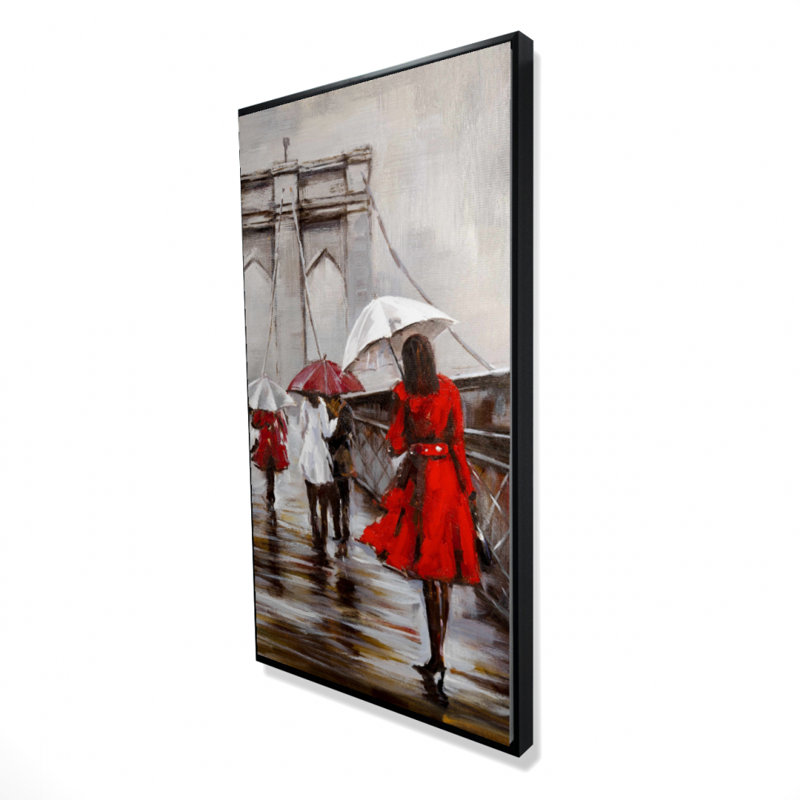 Walk on the brooklyn bridge - 24"x48" Framed canvas