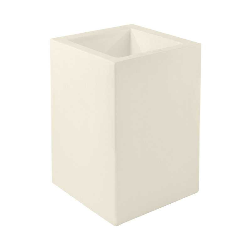 Pot de fleurs en résine Nano, H 14,25 po x l 7 po x P 7 po, Écru