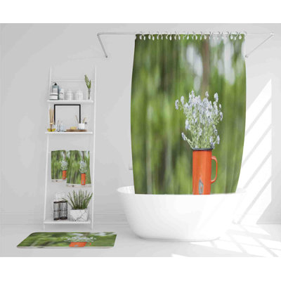 Nenko Polyester Shower Curtain Set