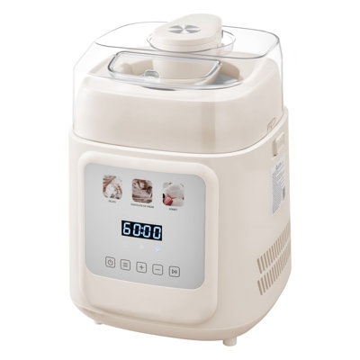 Upright Automatic Ice Cream Maker with Built-in Compressor, 1 Quart No Pre-freezing Gelato Maker & Frozen Yogurt Machine, 4 Modes Electric Sorbet-Maker, Compressor Ice Cream Machine for Home