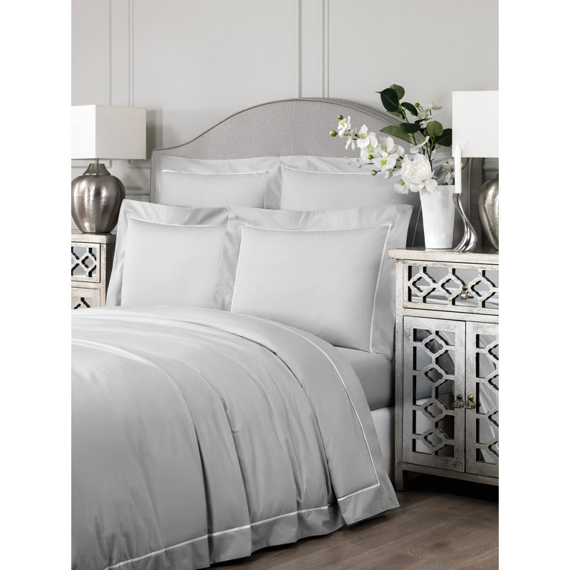 Sateen Sham, Pale Gray, Standard/Twin
