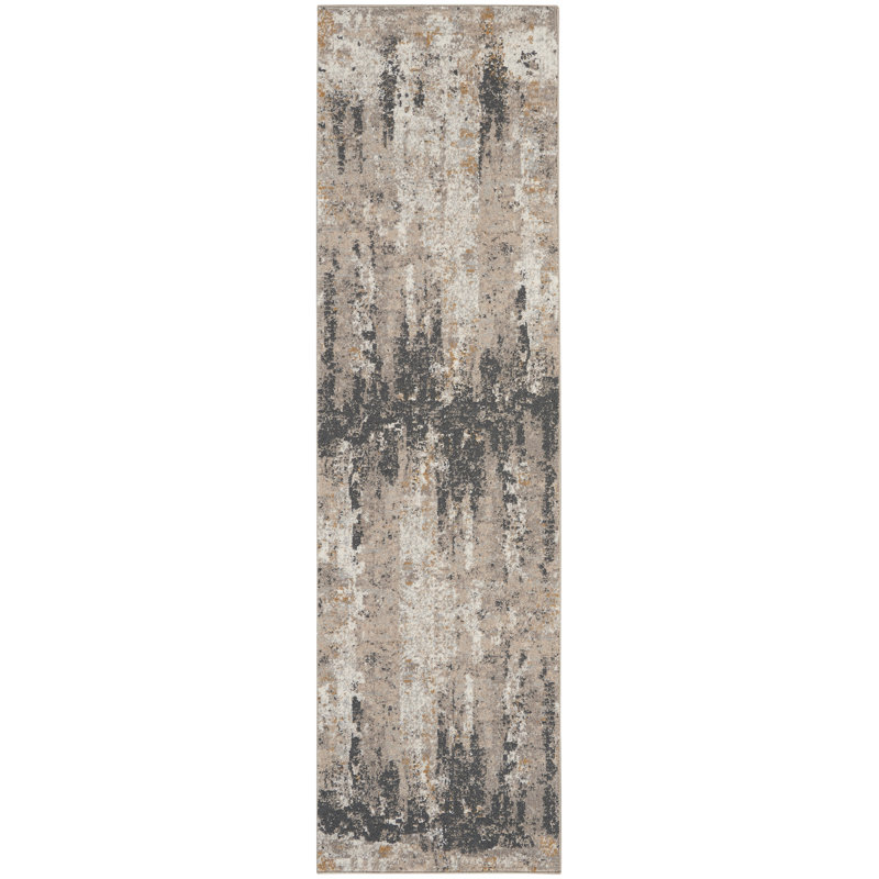 Tapis contemporain contemporain crème, Tapis de couloir 2 pi 2 po x 7 pi 6 po
