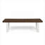 Banc de salle à manger moderne et moderne, bois d'acacia brun foncé avec pieds en fer blanc doux, banc à 3 places
