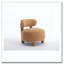 Chaise d'appoint Teddy en tissu avec dossier incurvé et pieds en bois massif-1838018425