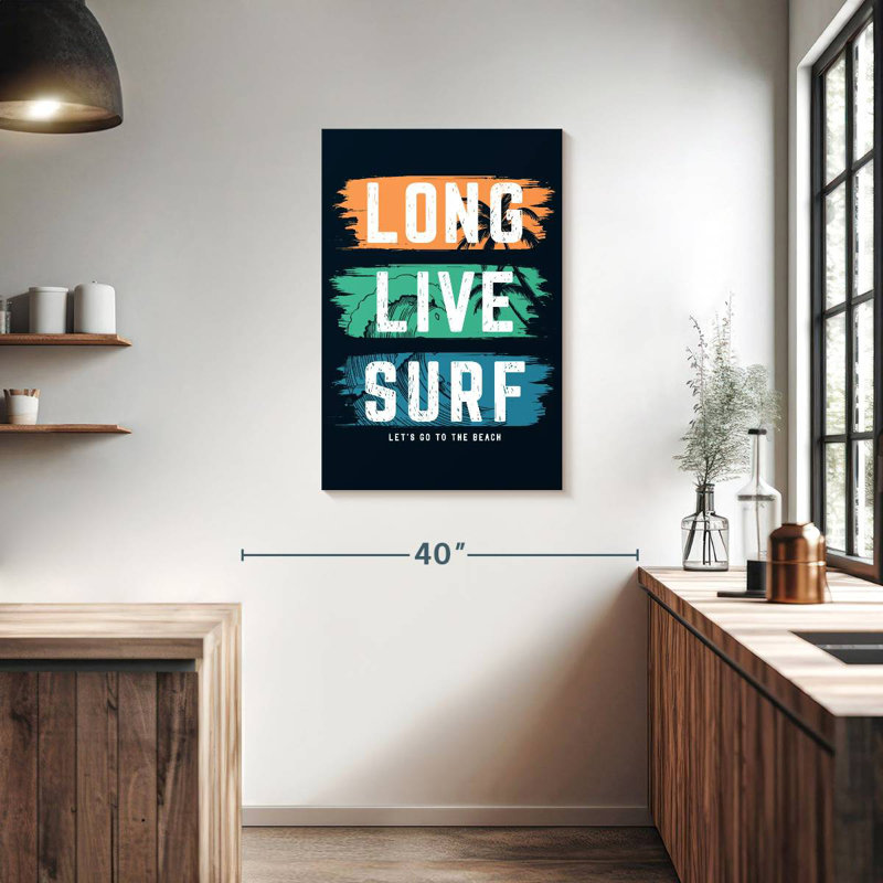 Tergel Long Live Surf, typographie, H 36 po x l 24 po