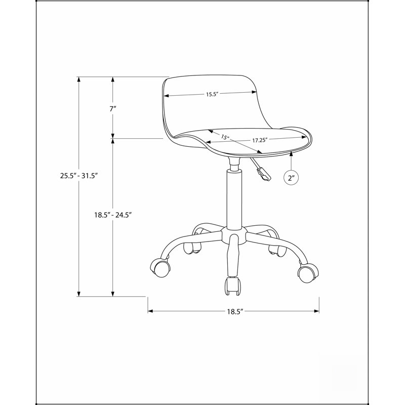 Chaise de bureau ergonomique pivotante à hauteur réglable pour enfants, conception moderne avec siège rembourré et support pour le bas du dos