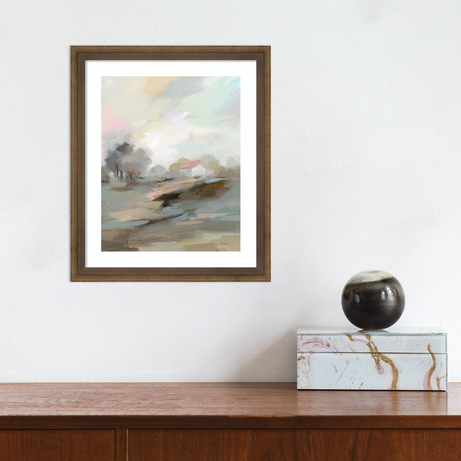 Farm in April Print by Silvia Vassileva, 11" W x 13" H, Bronze
