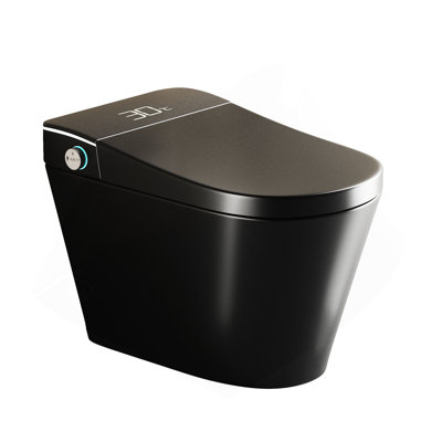 Toilette intelligente unique, toilette une pièce avec bidet intégré, siège d'auto ouverture / fermeture de toilette intelligent. Toilette bidet avec sécheuse et eau chaude.
