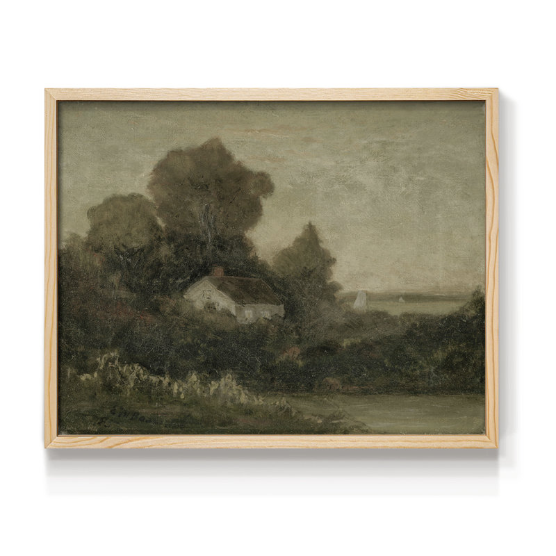 Paysages rétro-DCCXVI-Reproduction encadrée - réversible, H 11 po x l 14 po, Naturel