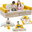 Ensemble de canapé convertible 13 pièces pour enfants | Canapé modulaire lavable en mousse avec housses en velours-1389906150