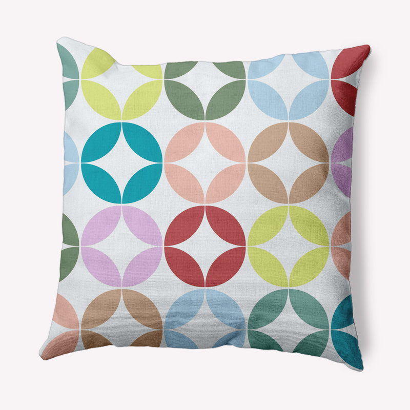 Coussin intérieur / extérieur Eye Opener, Rouge / bleu ciel / lilas / brun clair, 16 po x 16 po