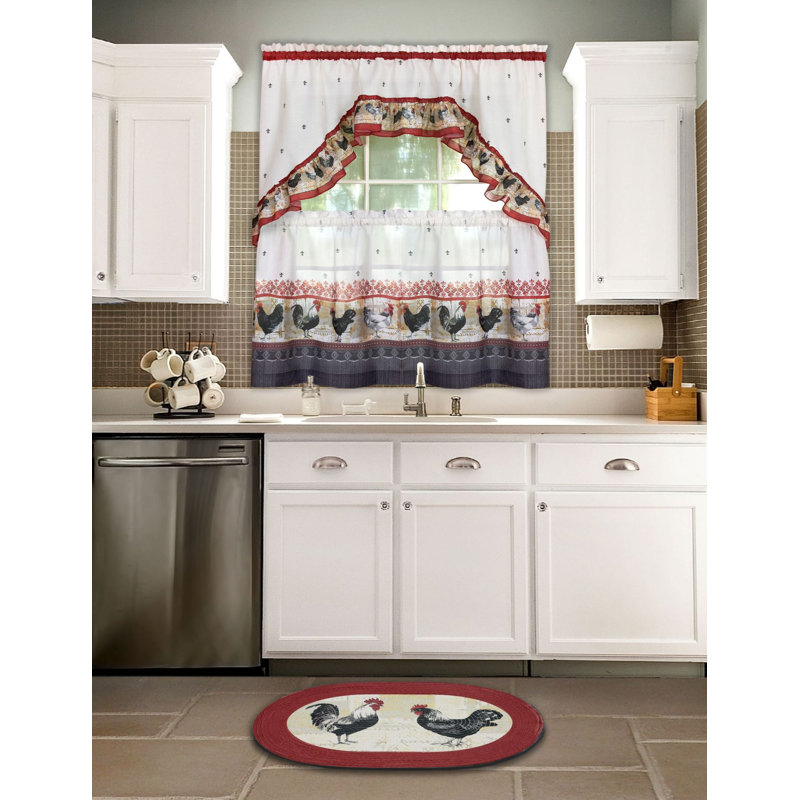 Tejeda Swag Kitchen Curtain, 57" W x 24" L