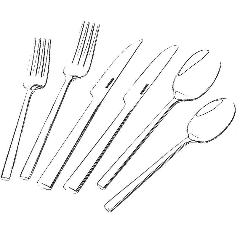 Ensemble de couverts 36 pièces en acier inoxydable avec couteaux à steak 36 pièces, service pour 6 - Ensemble de couverts forgés de qualité supérieure avec poli à miroir, va au lave-vaisselle