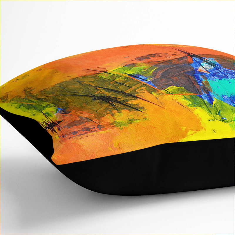 Abstract Square Throw Cushion, Black, 55 x 55 cm