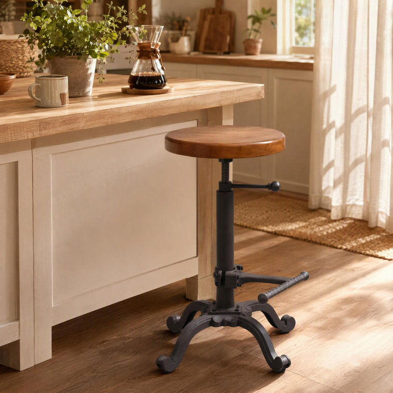 Tabouret Dicot, Brun clair / brun foncé
