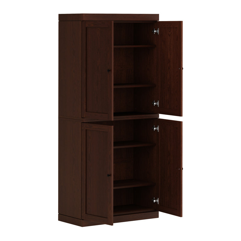 Palace Imports 100% Solid Wood Bathroom Cabinet – 32" Wide, 71.5" Tall, Storage Cabinet with Shaker Doors, Rich Cherry Oak