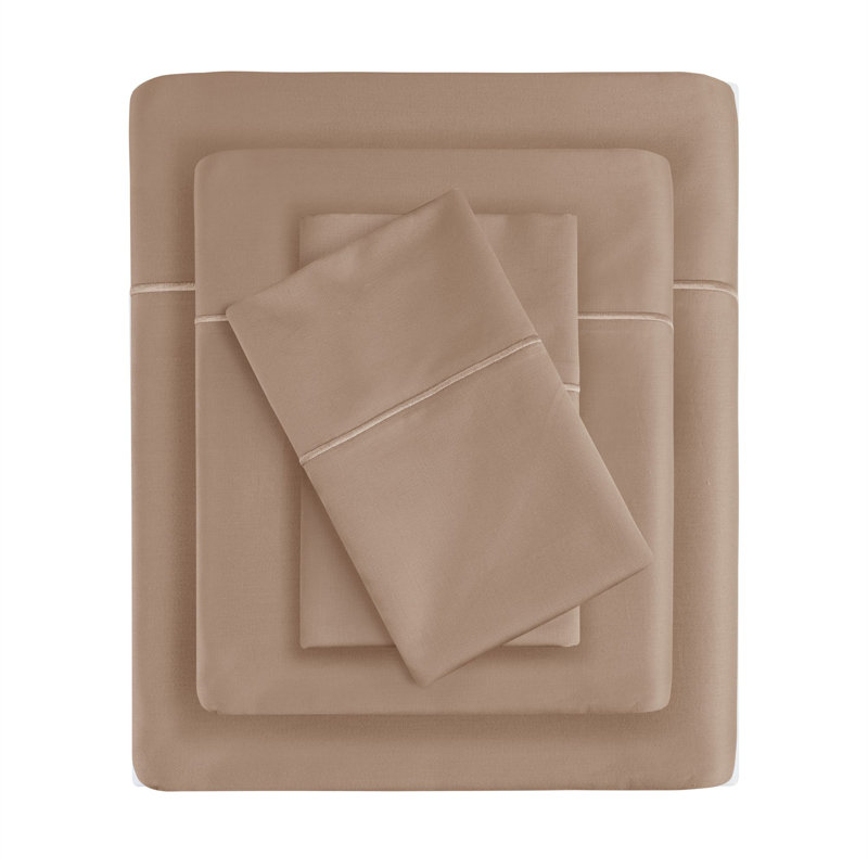 Madison Park 600 Thread Count Pima Cotton White 100% Cotton 4-Piece Queen Sheet Set, White