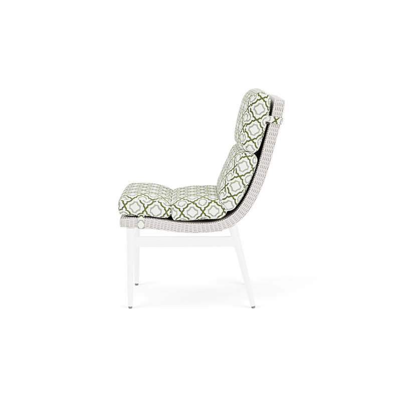 Cascade Outdoor Dining Side Chair, Savannah Green, White